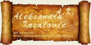 Aleksandra Kasalović vizit kartica